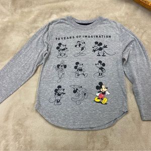 Disney Mickey Mouse Grey Long Sleeve Shirt size XS